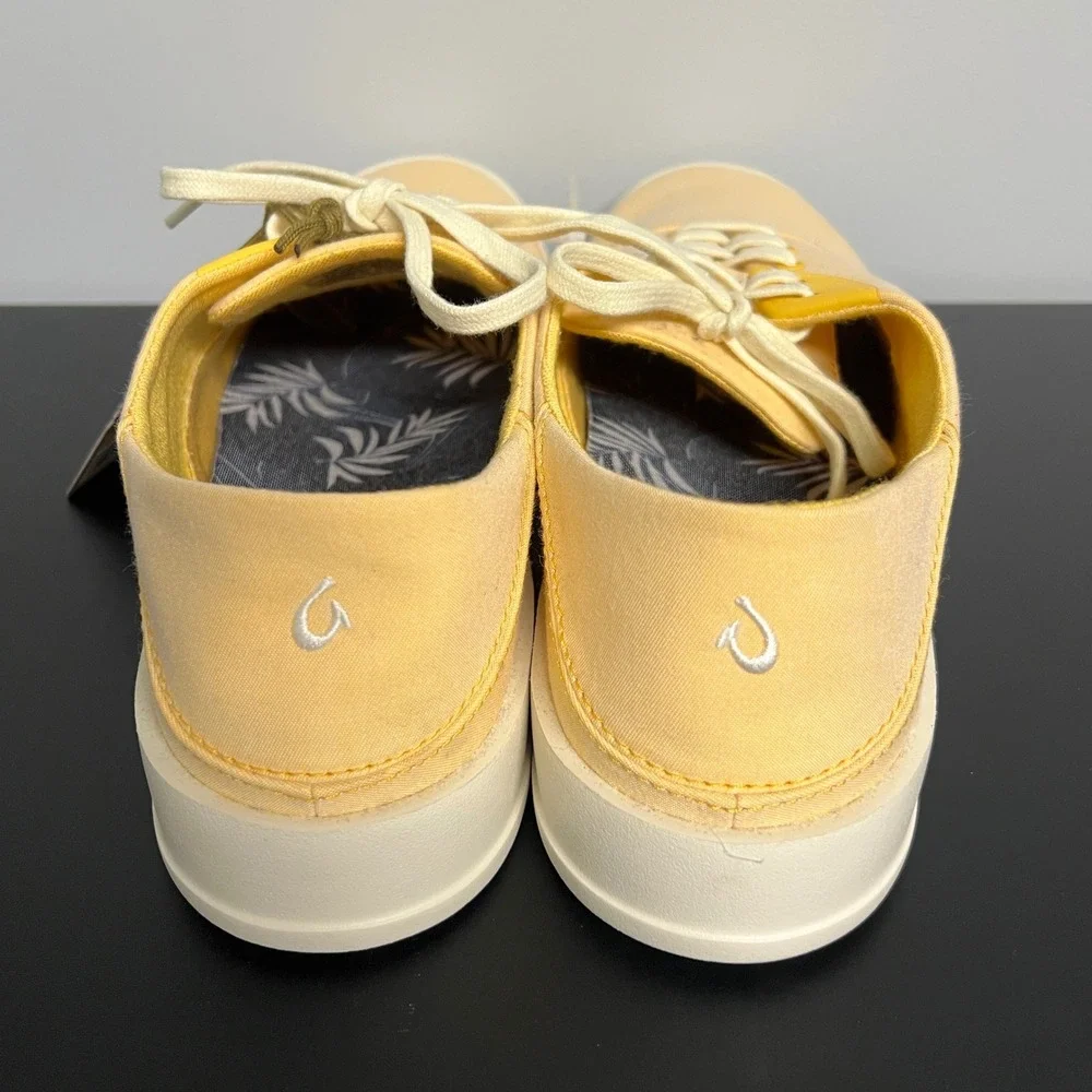 OluKai Tradewind Mens Solar Glow Yellow Canvas Sneakers 10533-LXLX Size 10 NEW